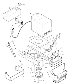 Engine Mount Diagram and Parts List for 312002X11B 2005 Briggs and Stratton Lawn Tractor